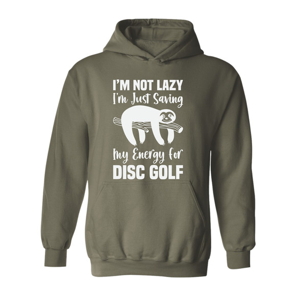 Disc Golf Hoodie LAZY SLOTH Discgolfing Funny Hooded Sweatshirt - Picture 4 of 10
